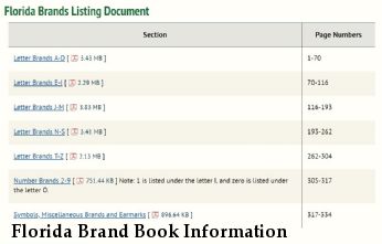 Florida Brand Book Information